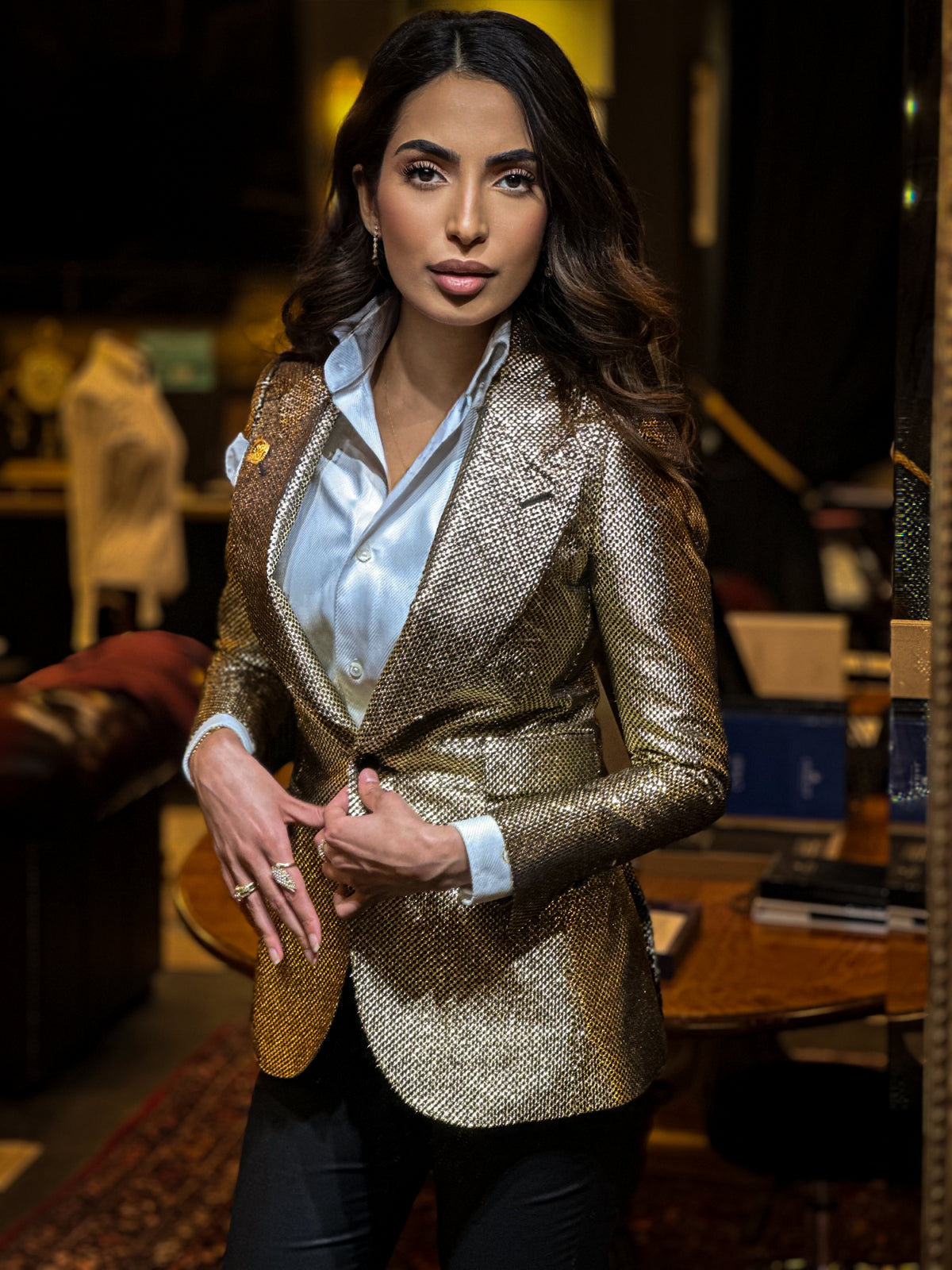 Woman's Bespoke suiting at Signature Bespoke worn by Daniela Adass 